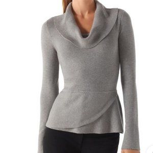 WHBM Cowl Neck Peplum Sweater
